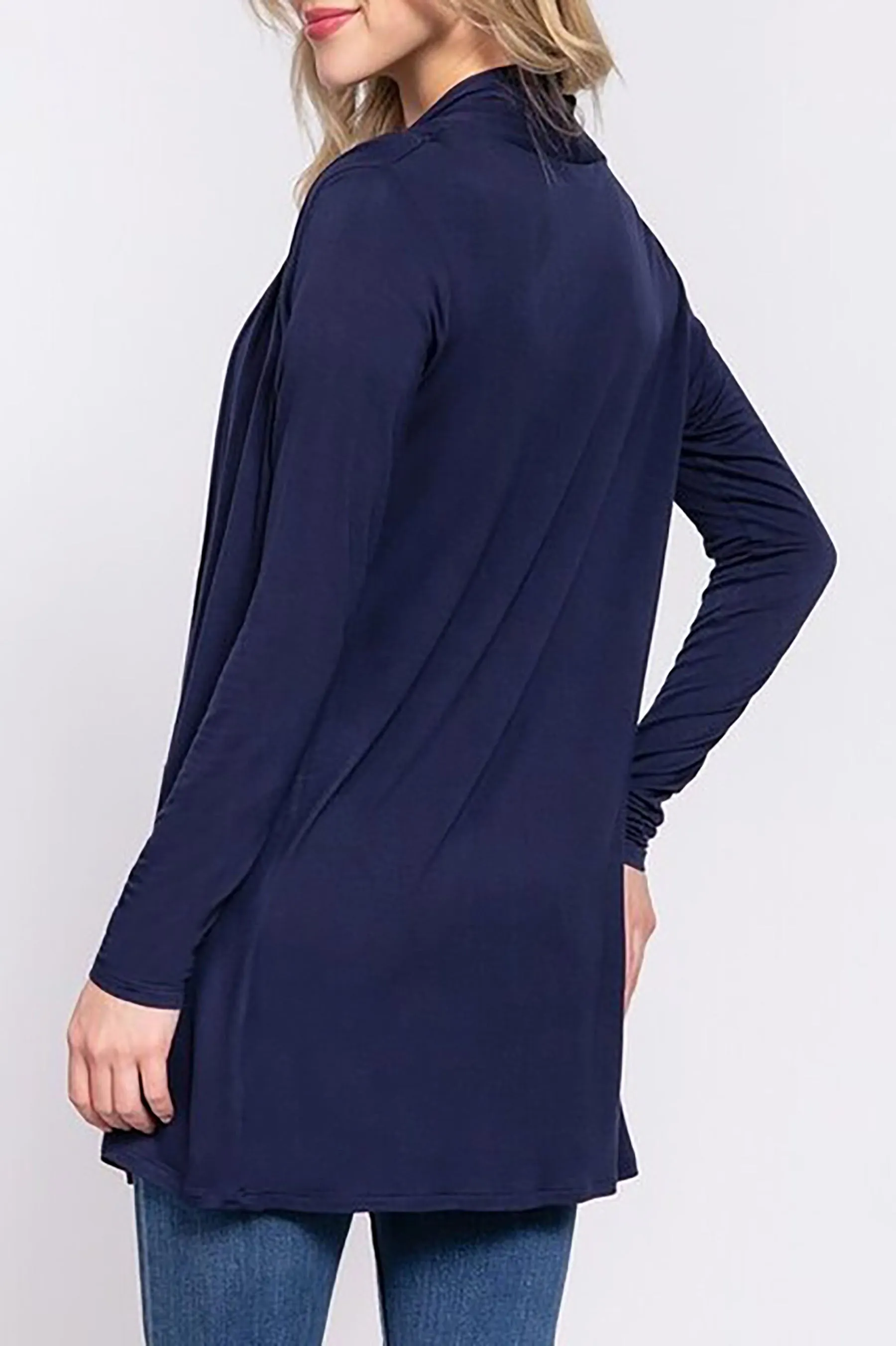 Women's Plus Size Long Sleeve Open Front Cardigan