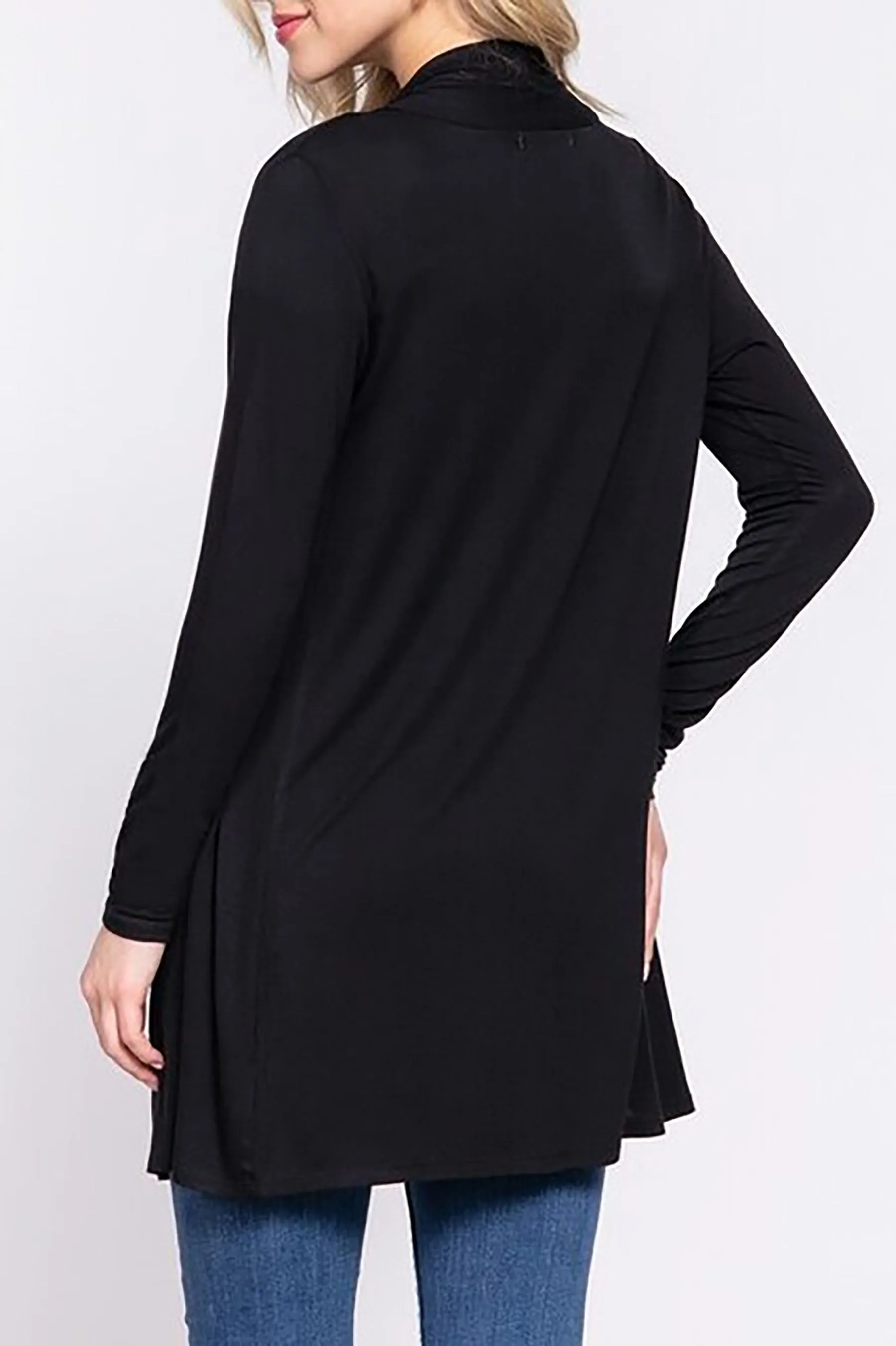 Women's Plus Size Long Sleeve Open Front Cardigan