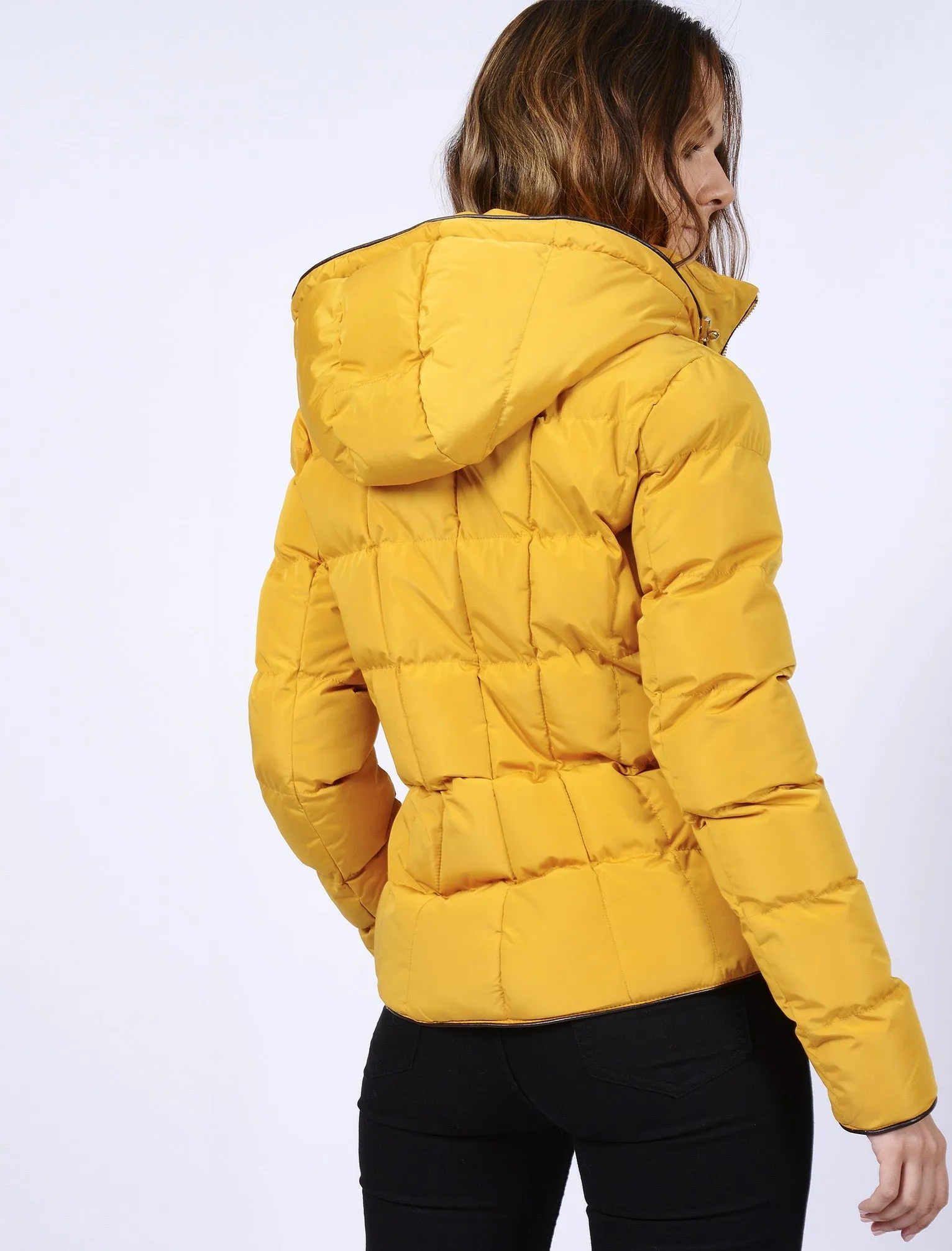 Wookie Quilted Hooded Jacket in Old Gold - Tokyo Laundry
