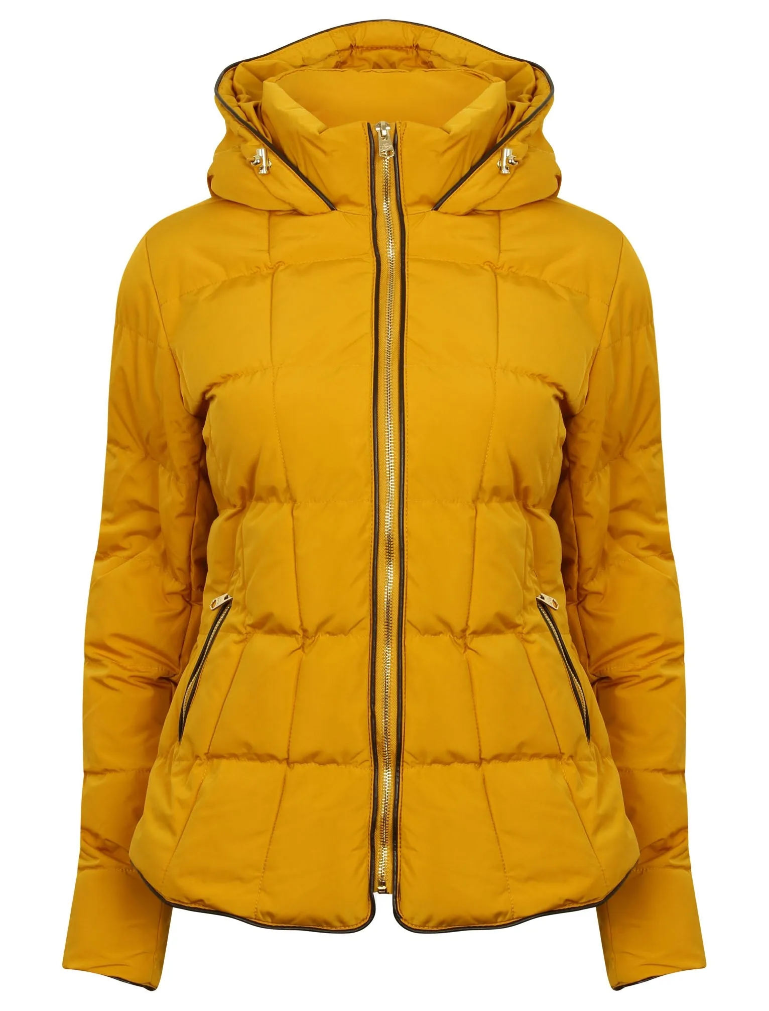 Wookie Quilted Hooded Jacket in Old Gold - Tokyo Laundry