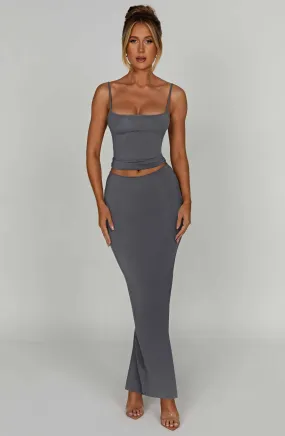 Yazmin Maxi Skirt - Charcoal