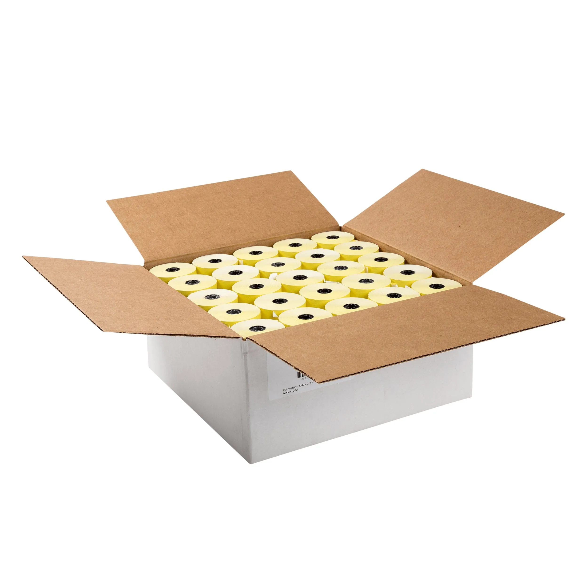 Yellow 3-1/8" x 230' Thermal Paper Rolls, Case of 50